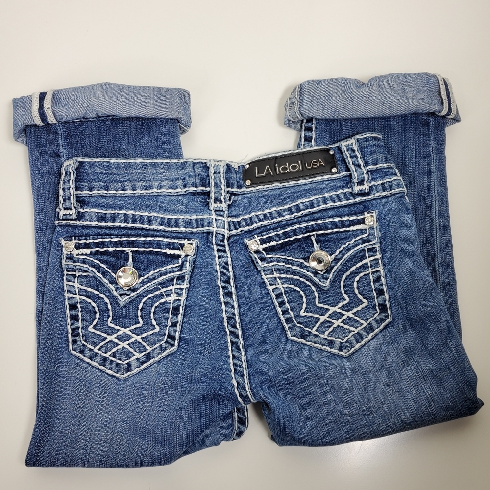 LA Idol rhinestone bling  jean capris size 3